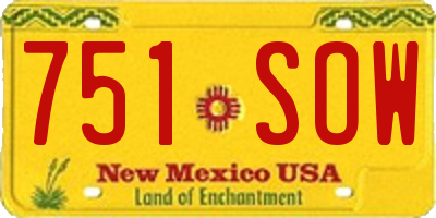 NM license plate 751SOW