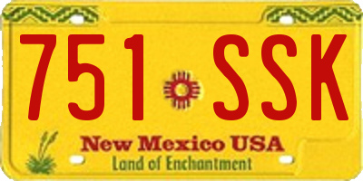 NM license plate 751SSK