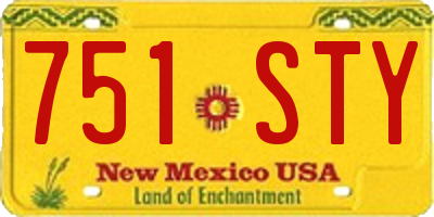 NM license plate 751STY