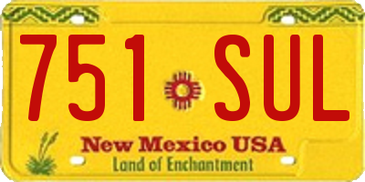 NM license plate 751SUL
