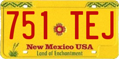 NM license plate 751TEJ