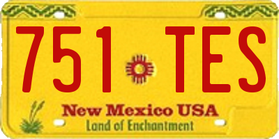 NM license plate 751TES