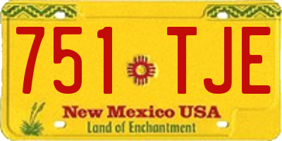 NM license plate 751TJE