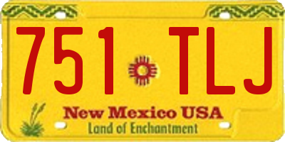 NM license plate 751TLJ