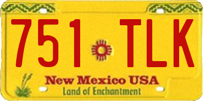 NM license plate 751TLK
