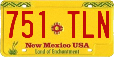 NM license plate 751TLN