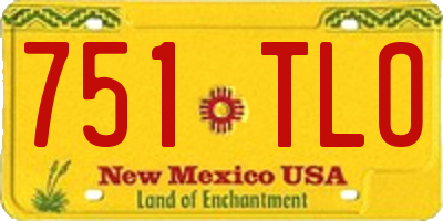 NM license plate 751TLO