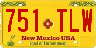 NM license plate 751TLW