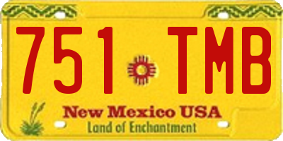 NM license plate 751TMB