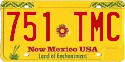 NM license plate 751TMC