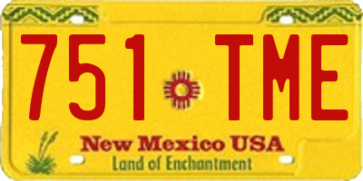 NM license plate 751TME