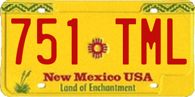 NM license plate 751TML