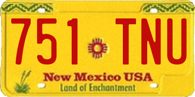 NM license plate 751TNU
