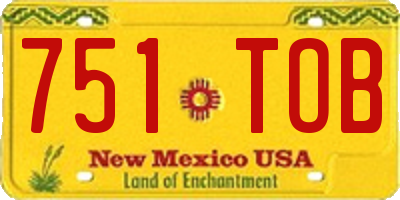 NM license plate 751TOB