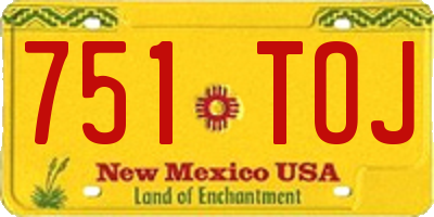NM license plate 751TOJ