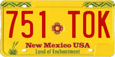 NM license plate 751TOK