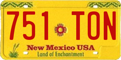 NM license plate 751TON