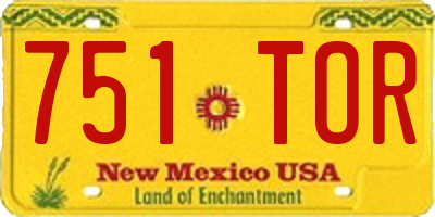 NM license plate 751TOR