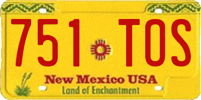 NM license plate 751TOS