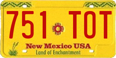 NM license plate 751TOT