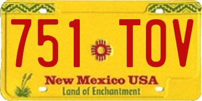 NM license plate 751TOV