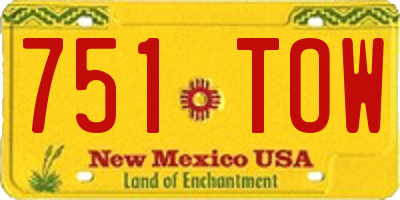 NM license plate 751TOW