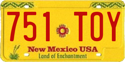 NM license plate 751TOY