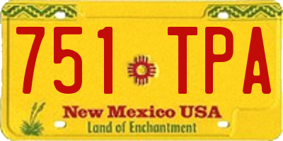 NM license plate 751TPA
