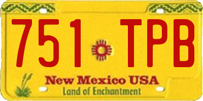 NM license plate 751TPB