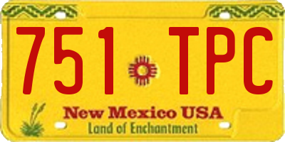 NM license plate 751TPC
