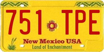 NM license plate 751TPE
