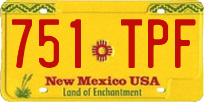 NM license plate 751TPF