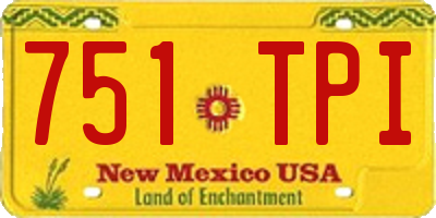NM license plate 751TPI