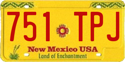 NM license plate 751TPJ