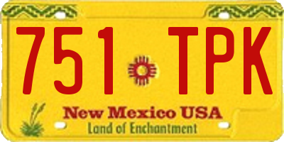 NM license plate 751TPK