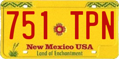 NM license plate 751TPN