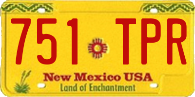 NM license plate 751TPR