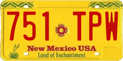NM license plate 751TPW