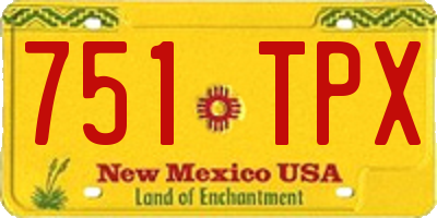 NM license plate 751TPX