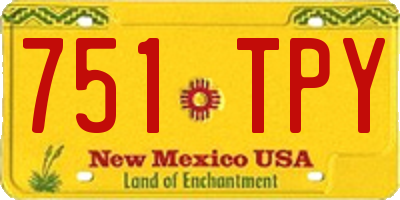 NM license plate 751TPY