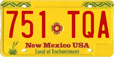 NM license plate 751TQA