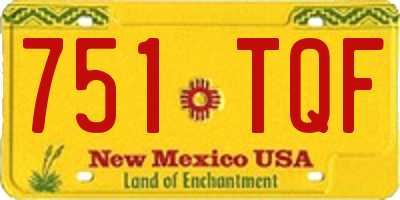 NM license plate 751TQF