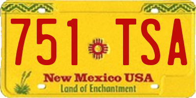 NM license plate 751TSA