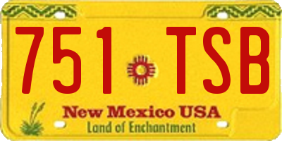 NM license plate 751TSB