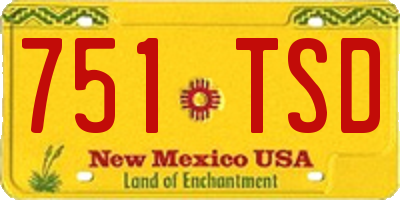 NM license plate 751TSD
