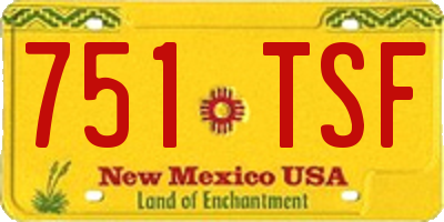 NM license plate 751TSF