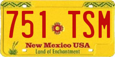 NM license plate 751TSM