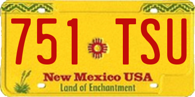 NM license plate 751TSU
