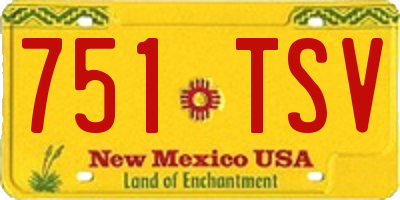 NM license plate 751TSV