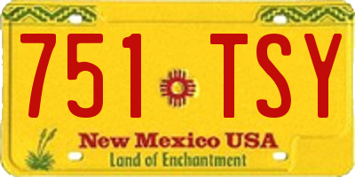 NM license plate 751TSY